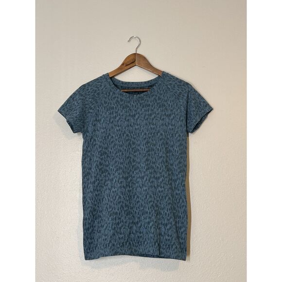 Athleta Tops - Athleta Momentum Allure Animal Print Teal T-Shirt/ Size S